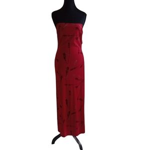 Elegant Red and black fine Strap Dress